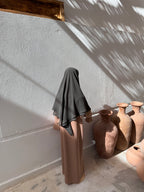 Khimar HIYAM Mousseline - Gris Kaki