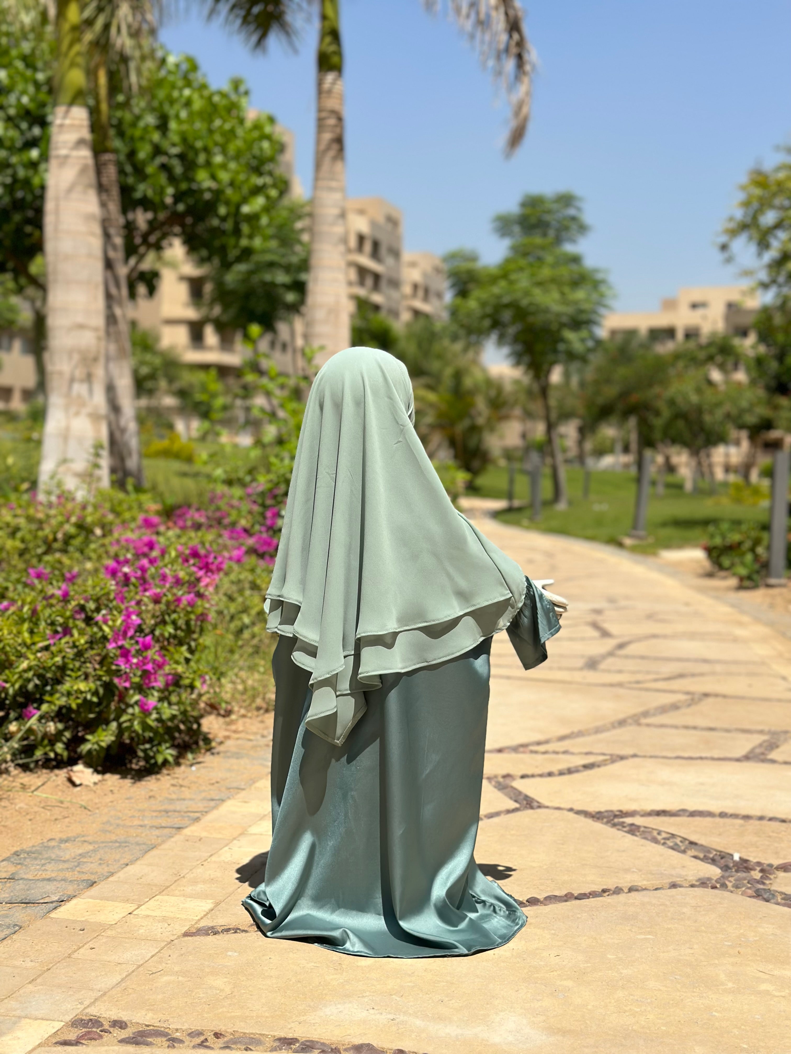 Khimar Hiyam Muslin - Water Green