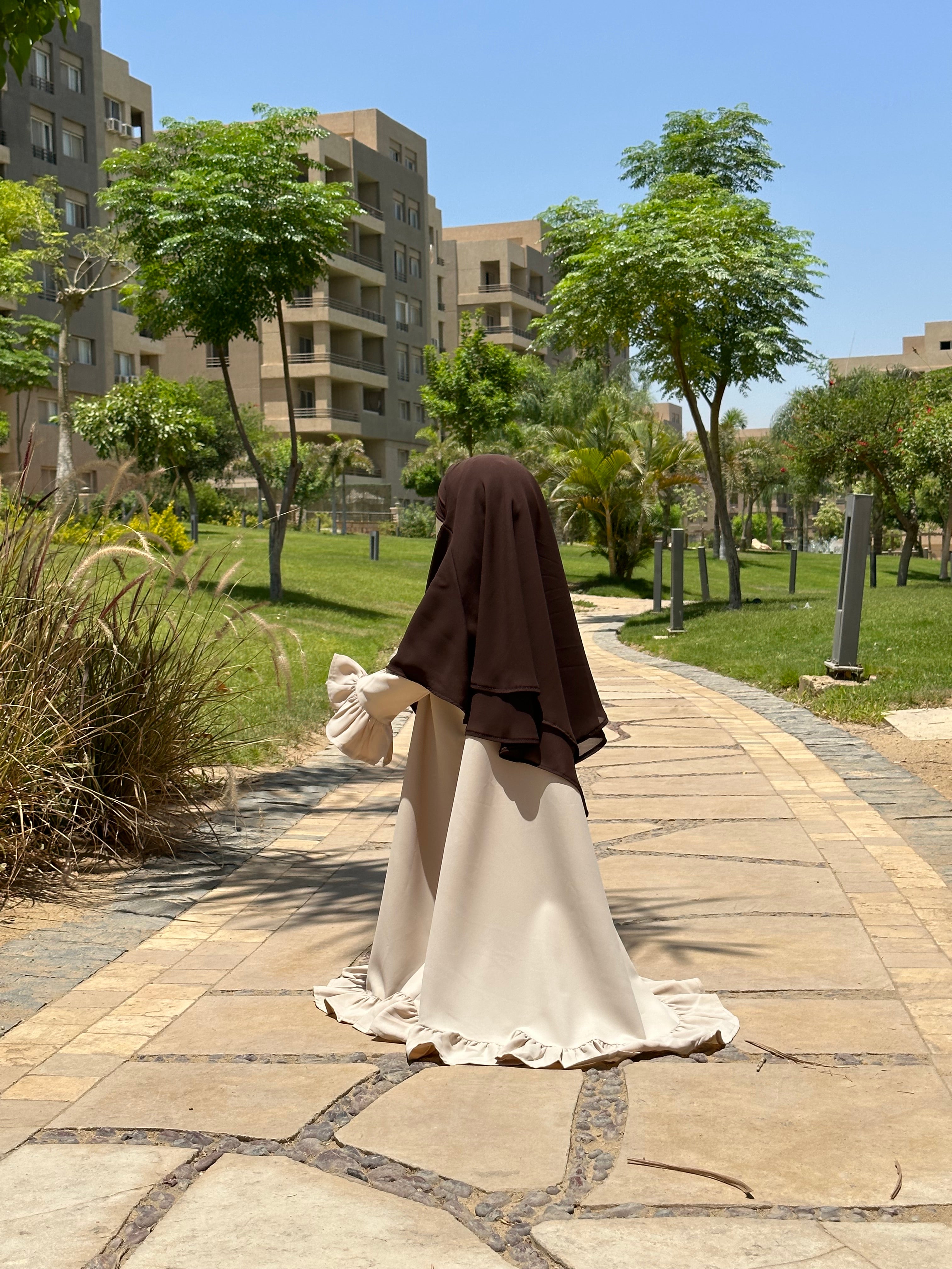 Khimar Hiyam Mousseline - Chocolate